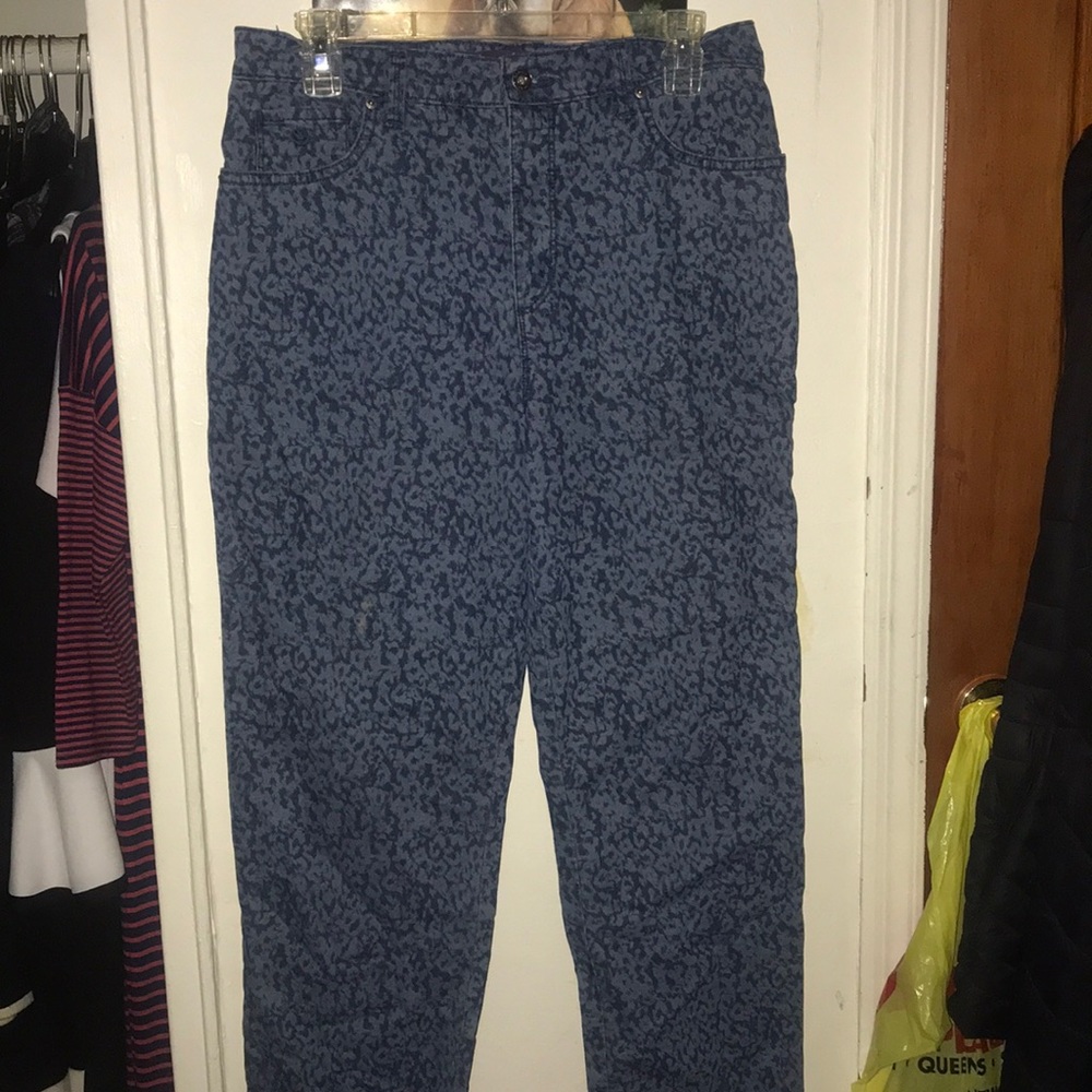Cheetah print denim blue jeans